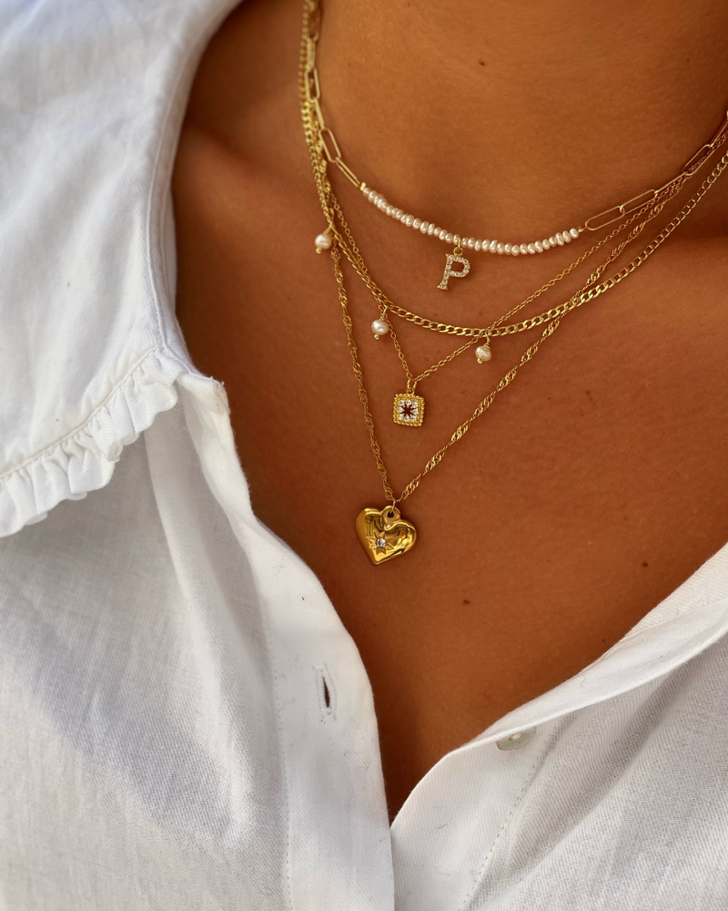 Square zirconia necklace