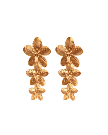 Pendientes tres flores Acero