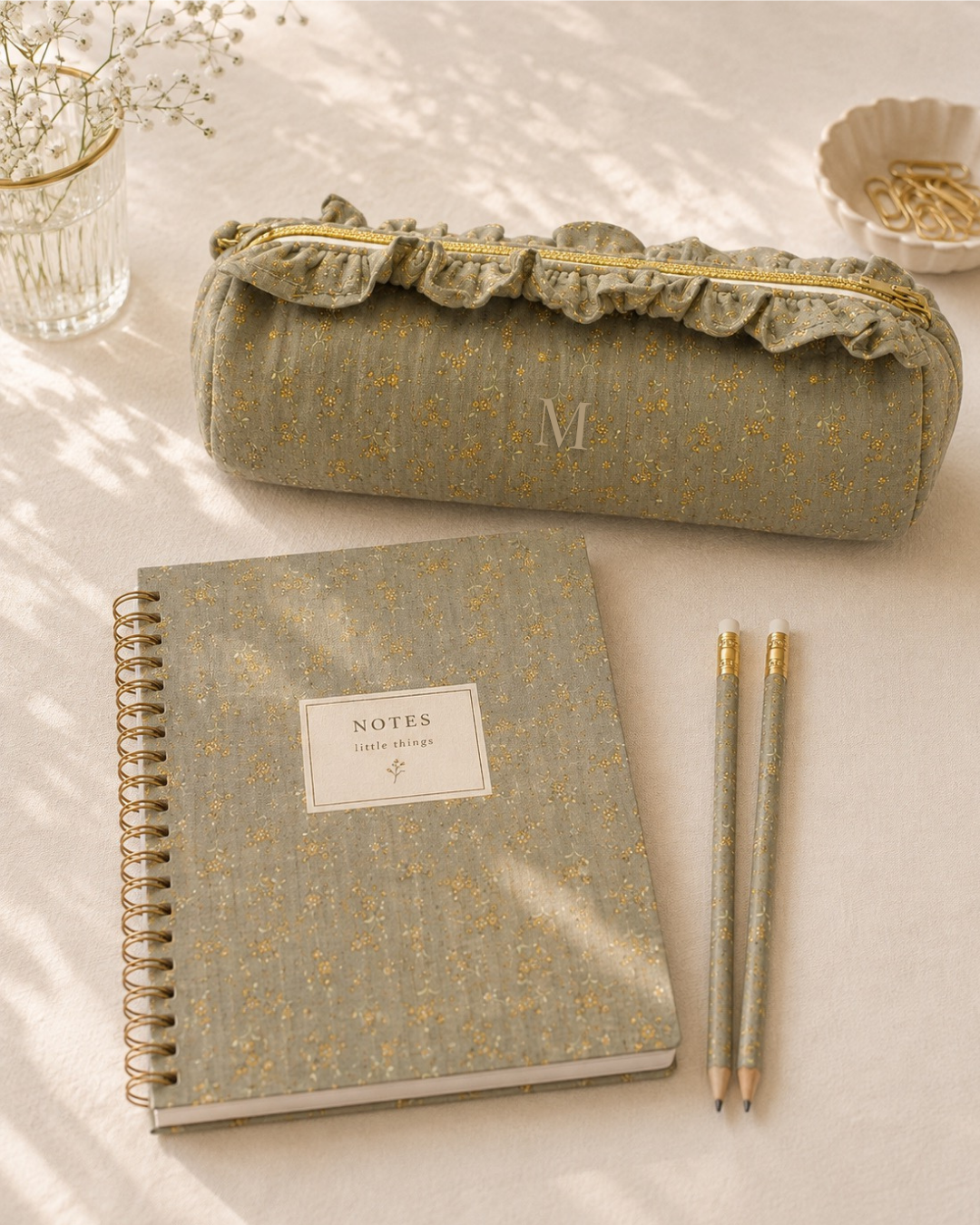 Personalized Siena Pouch – Khaki Floral