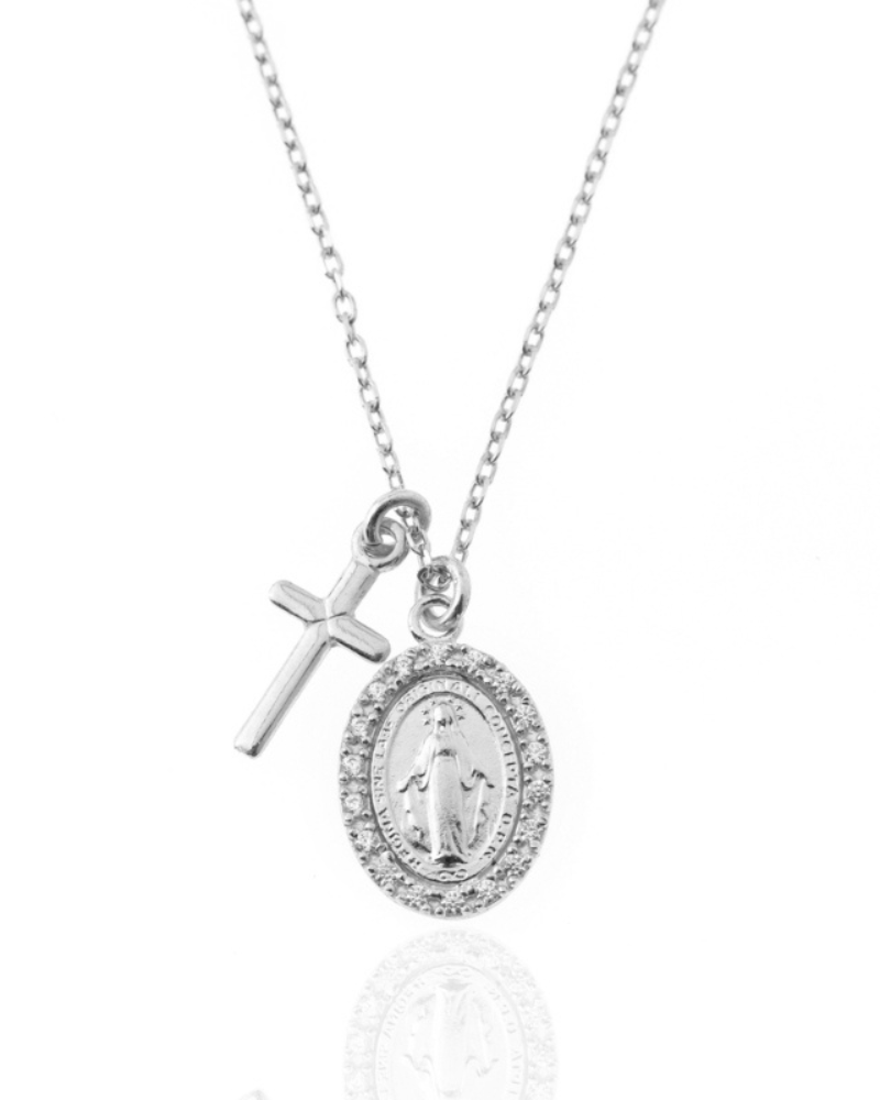 OUR LADY OF THE MIRACULOUS ZIRCONIA NECKLACE