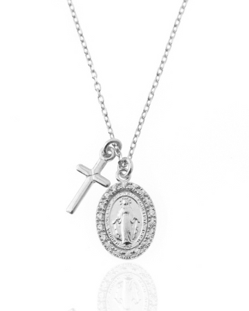 OUR LADY OF THE MIRACULOUS ZIRCONIA NECKLACE