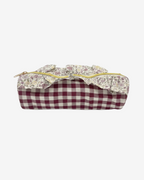 Personalized Lucca Pouch – Burgundy Windowpane Check
