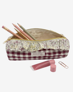 Personalized Lucca Pouch – Burgundy Windowpane Check