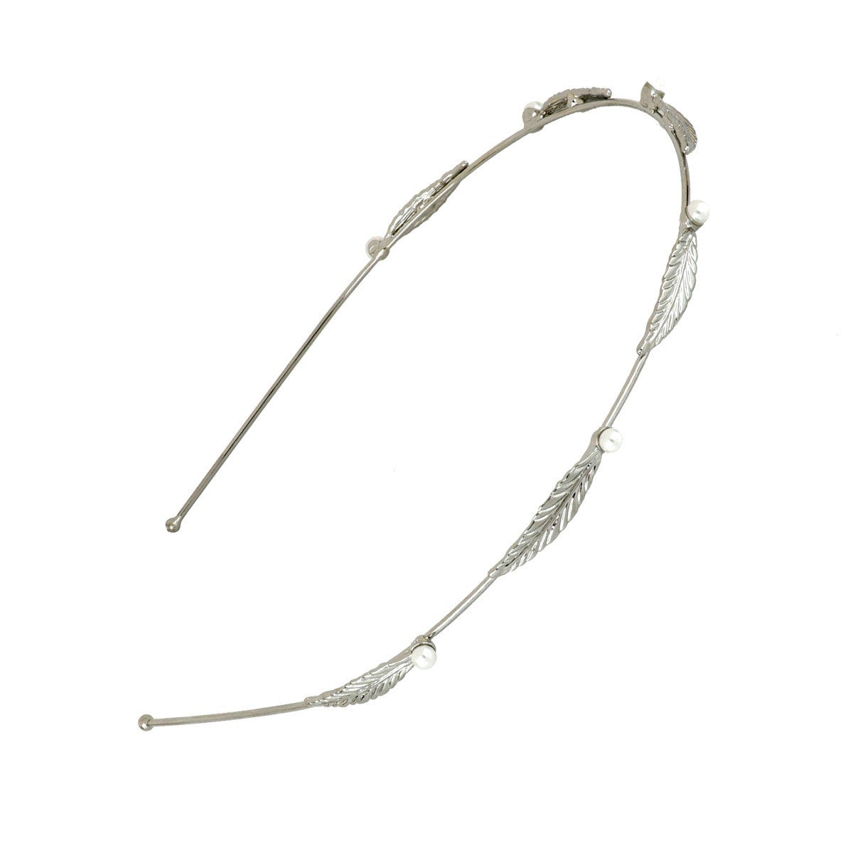 Diadema laurel con perlas