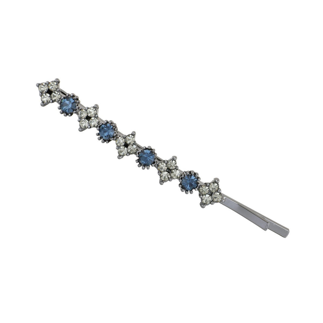 Blue and silver crystals hair clip 