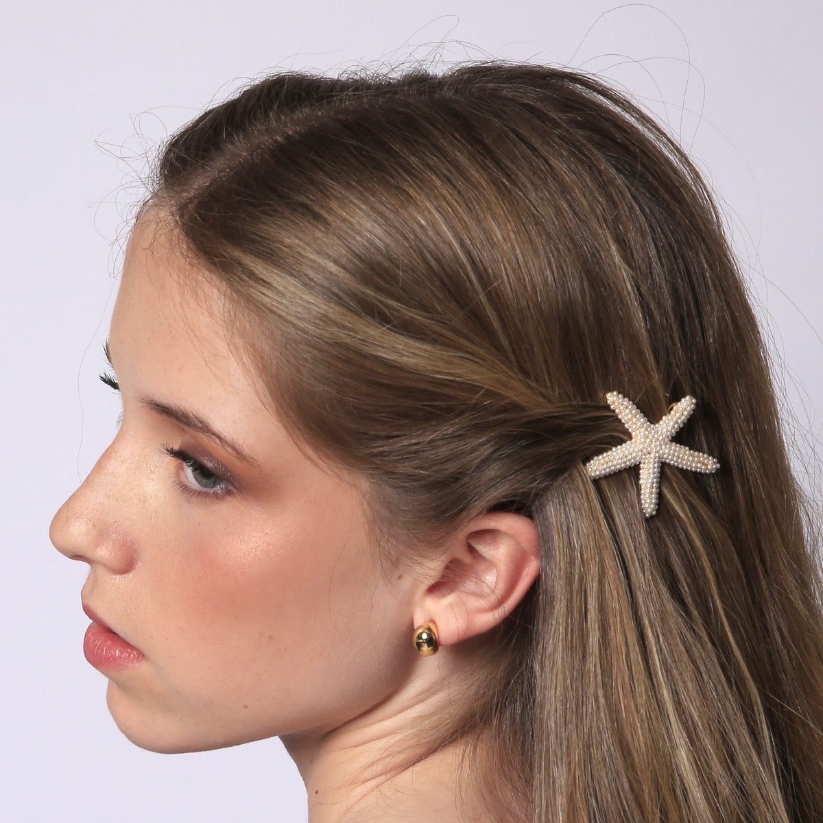 Pasador de pelo estrella de mar perlitas