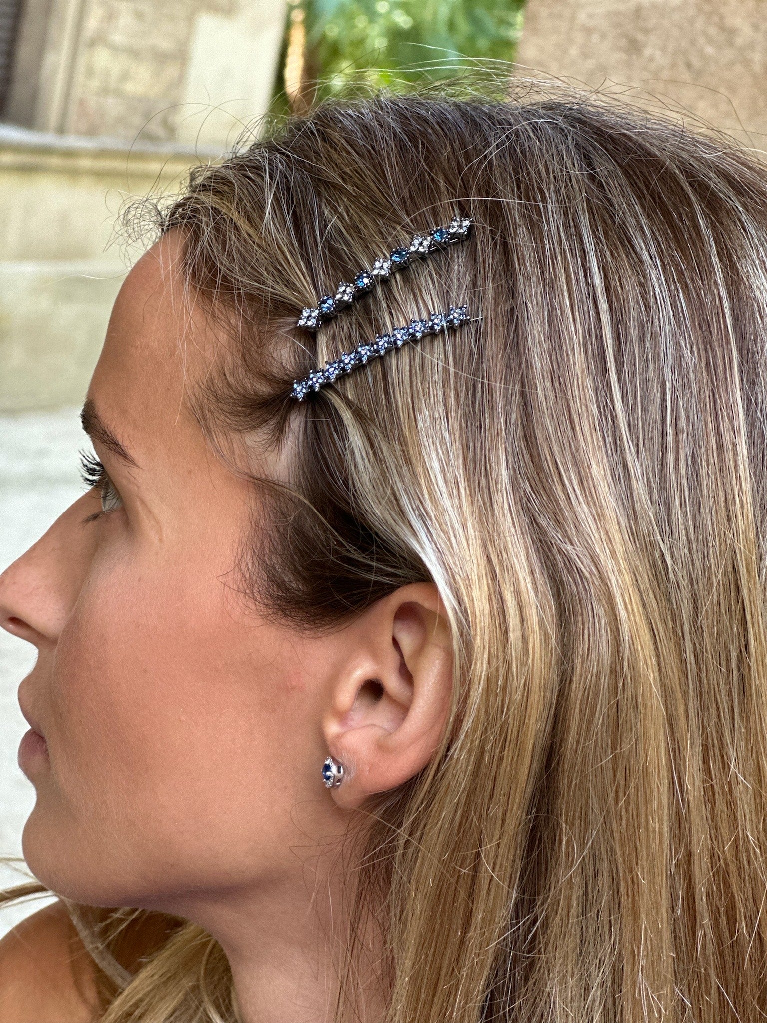 Horquilla de pelo florecitas de cristal