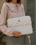 Personalized Rome Laptop Sleeve – Stripes & Floral Trim