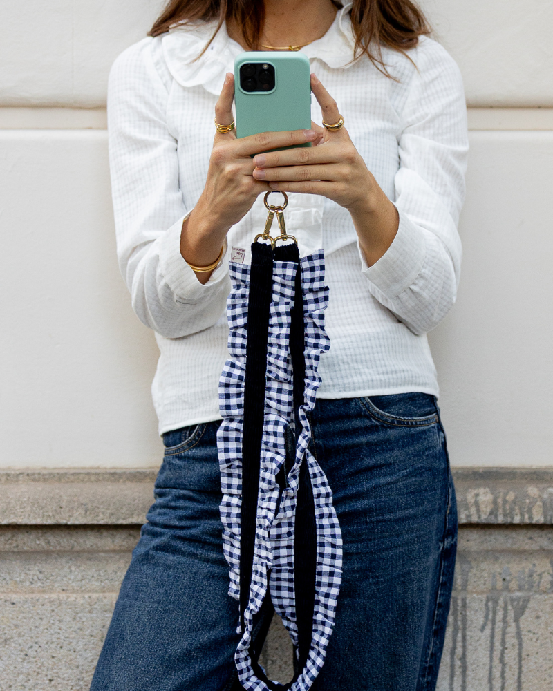 Strap blue vichy
