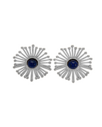 Pendientes Flor Lapislázuli acero Silver