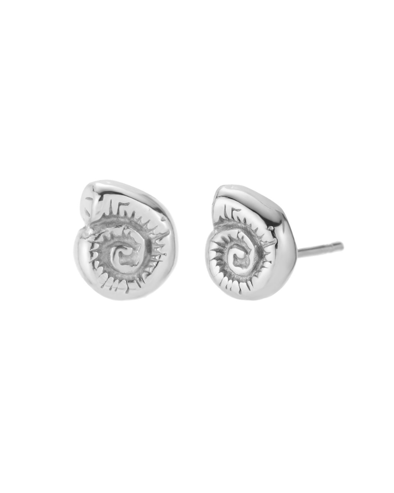 Pendientes mini Shell Acero Silver