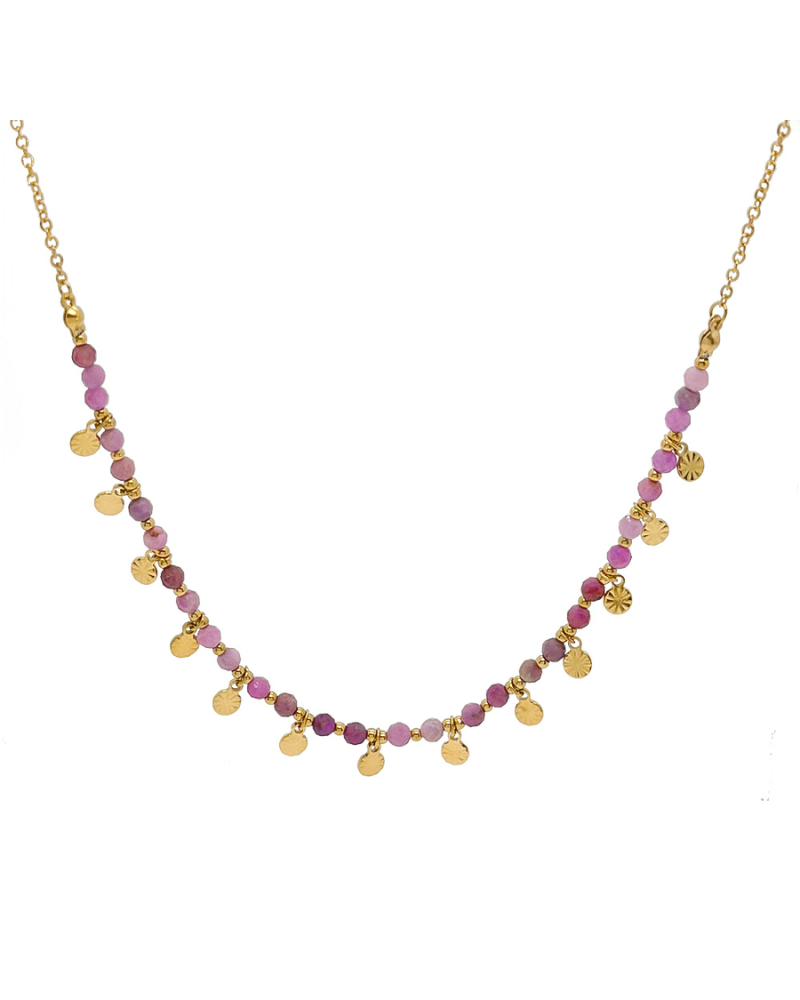 Collar Nenúfares turmalina rosa