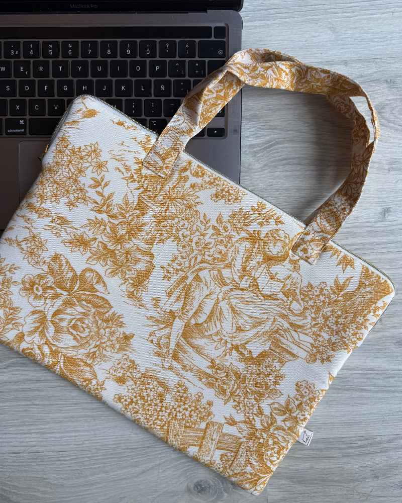Funda personalizada Toile de Jouy Amarillo
