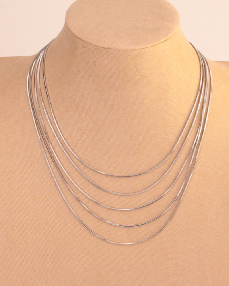 Collar Full Lines Silver