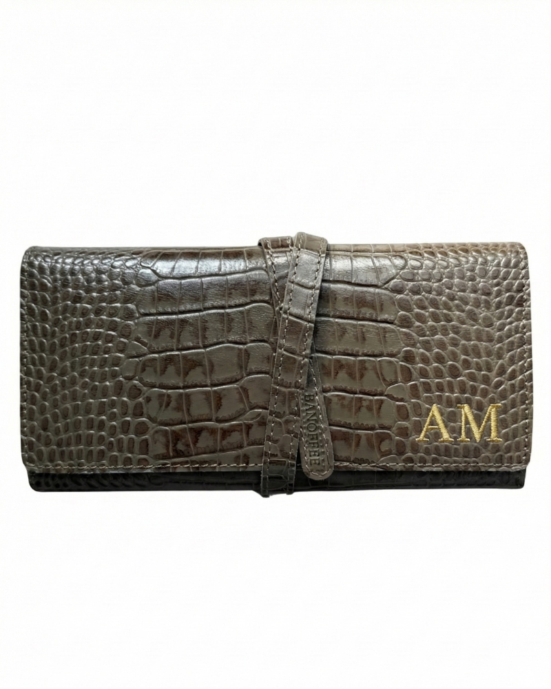 Pack de joyero Croco Taupe + funda de gafas Croco Taupe