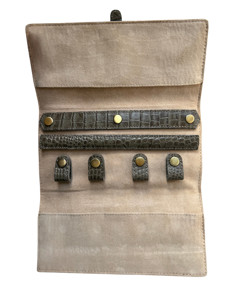 Joyero croco taupe
