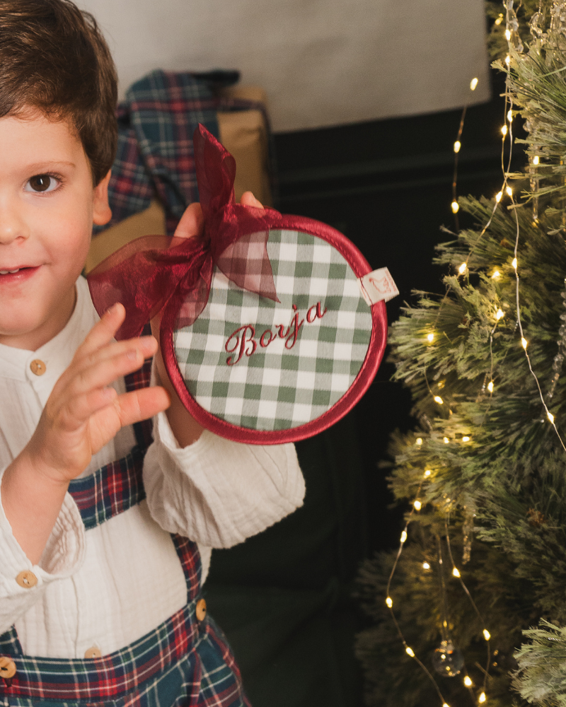 Bola de Navidad vichy verde