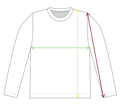 Guía de tallas para sudaderas de niño cuello redondo