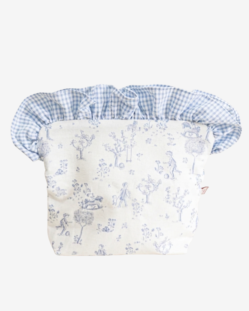 Toiletry bag Baby blue Toile de Jouy