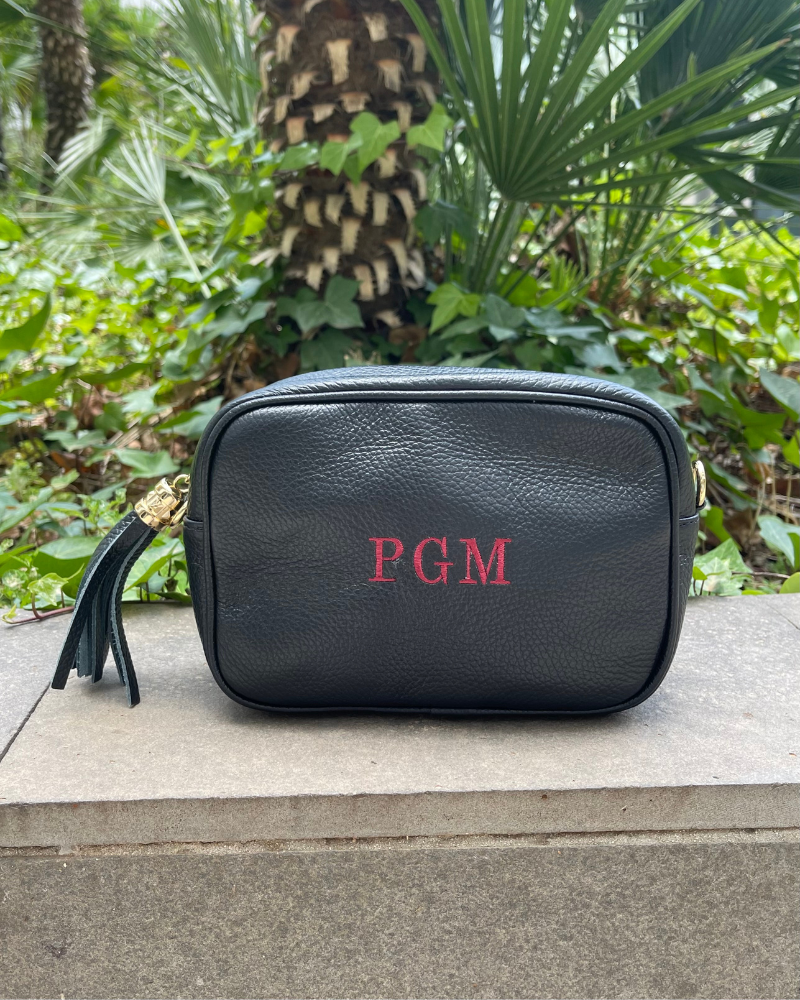 Bolso Enriqueta Black Personalizado con iniciales PGM