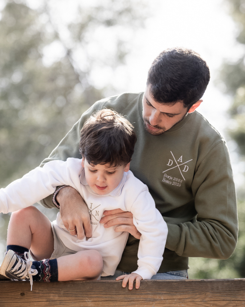 Pack de sudaderas personalizadas Cruz para adulto y niño a juego, regalo para familia