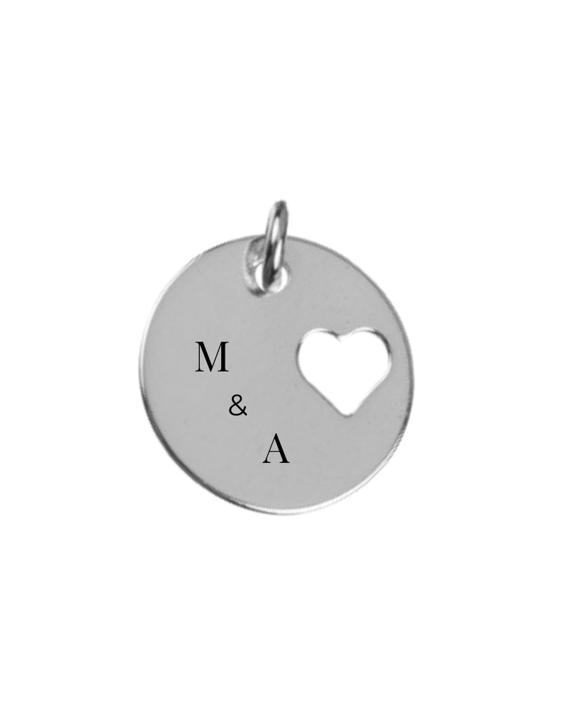 Charm plaquita corazón personalizable