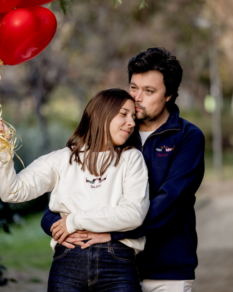 Sudadera personalizada Love Dachshund Cuello Zip