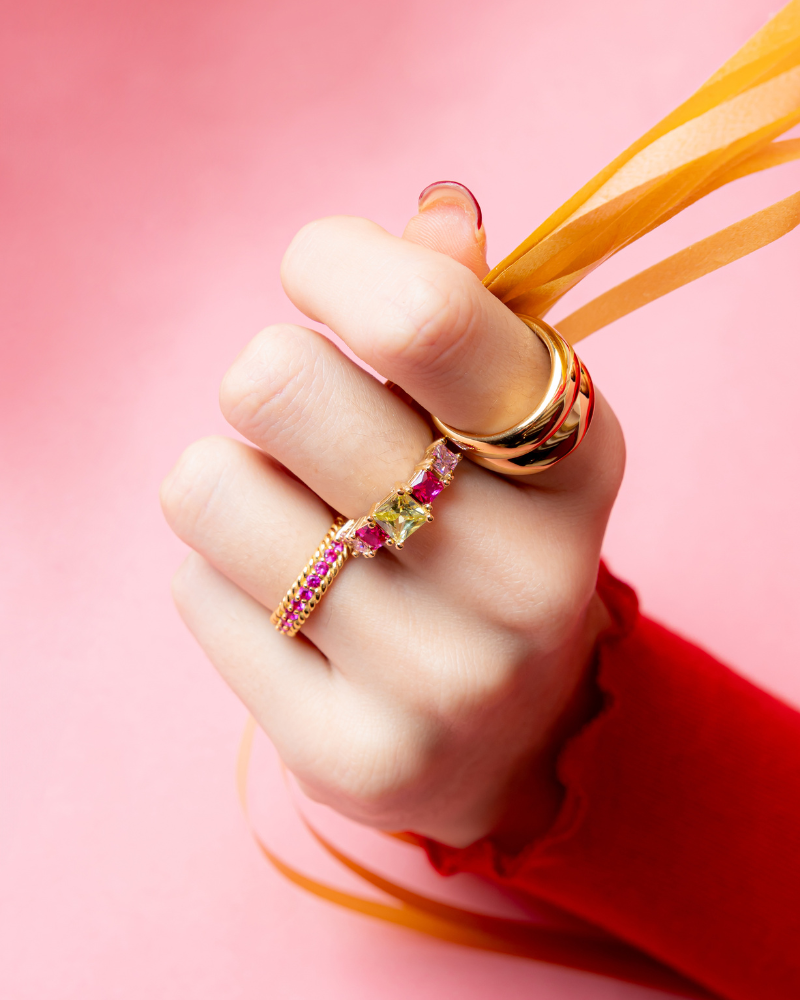 Anillo Trenzado Rubí
