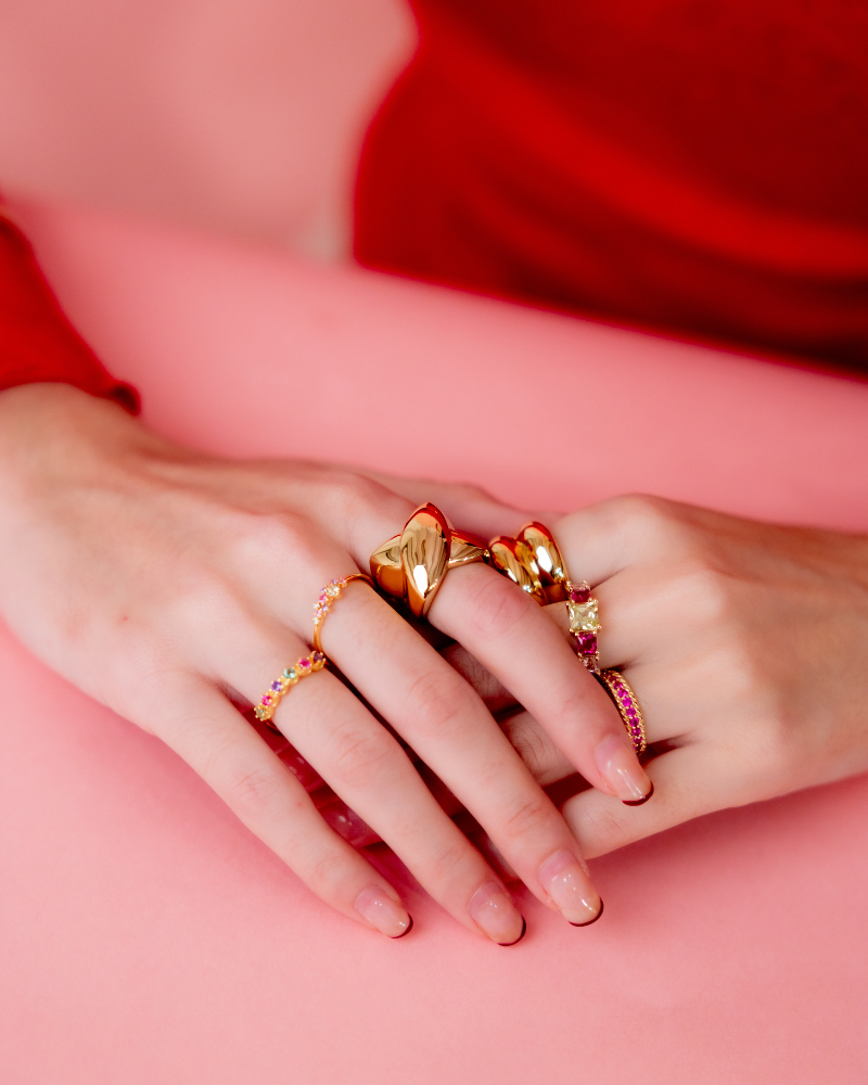 Anillo Trenzado Rubí