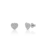 Pendientes mini corazón circonita blanca Silver