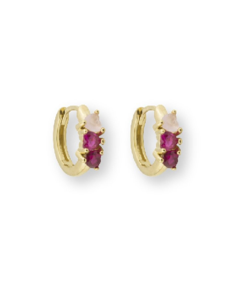 Pendientes mini aritos corazón Rubí