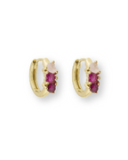 Pendientes mini aritos corazón Rubí
