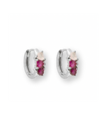 Pendientes mini aritos corazón Rubí Silver