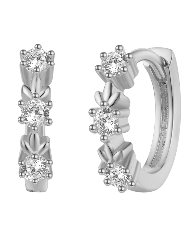 Pendientes three glasses white Silver