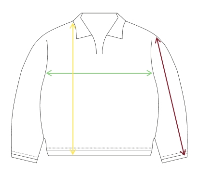Guía de tallas para sudaderas cuello zip