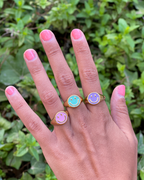 Anillo Happy Face Verde agua