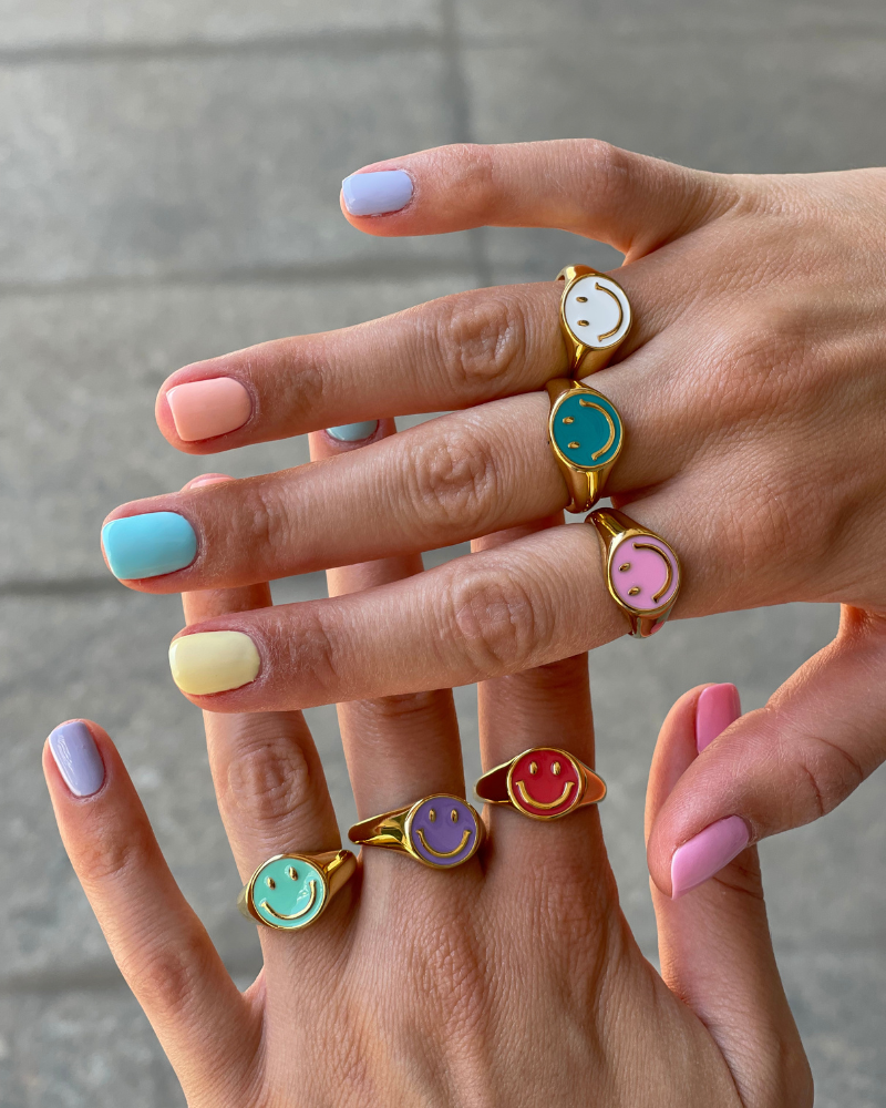 Anillo Happy Face Lavanda