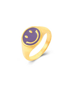 Happy Face Amethyst Ring