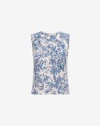 Top Toile de Jouy azul