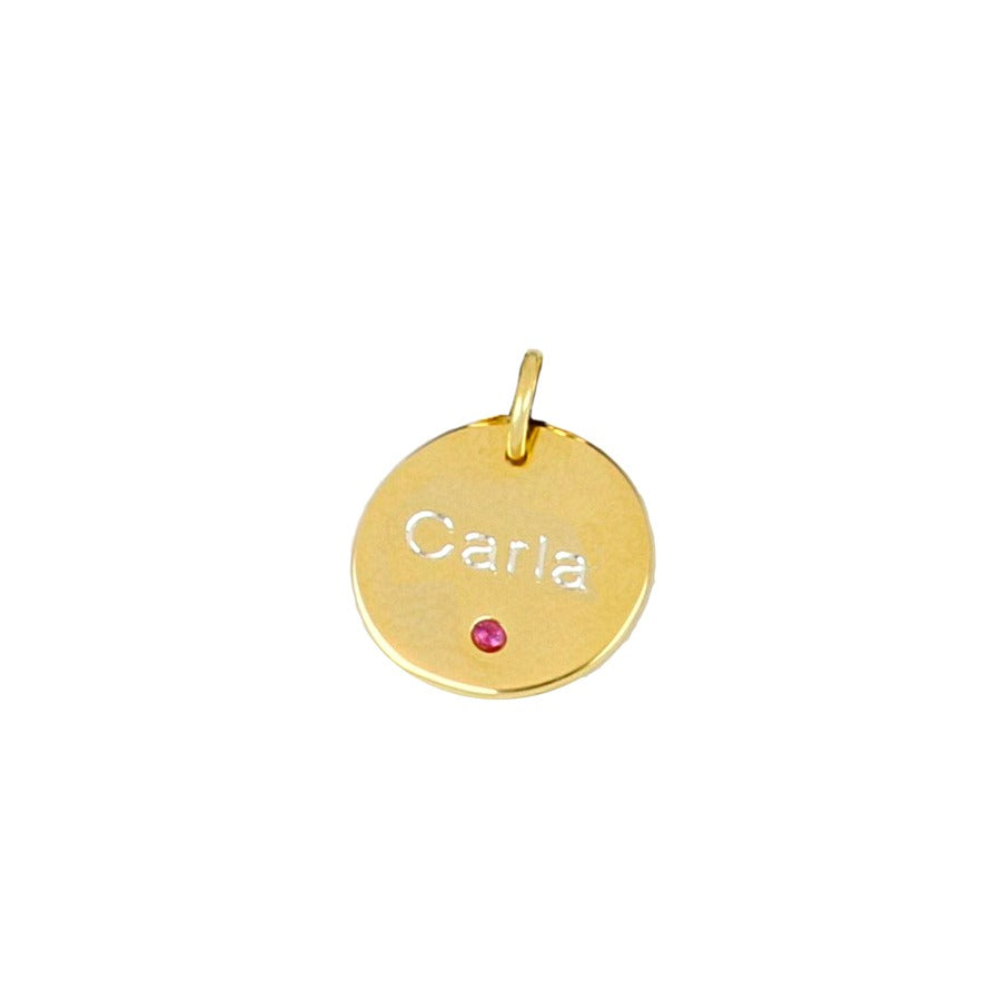 Charm plaquita personalizable circonita fucsia