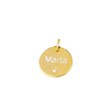 Charm plaquita personalizable circonita blanca