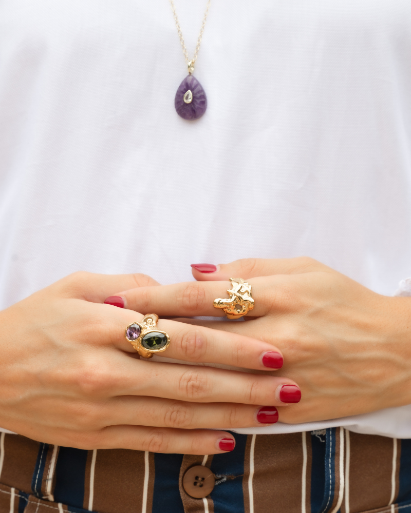 Anillo Matilda Acero Irregular