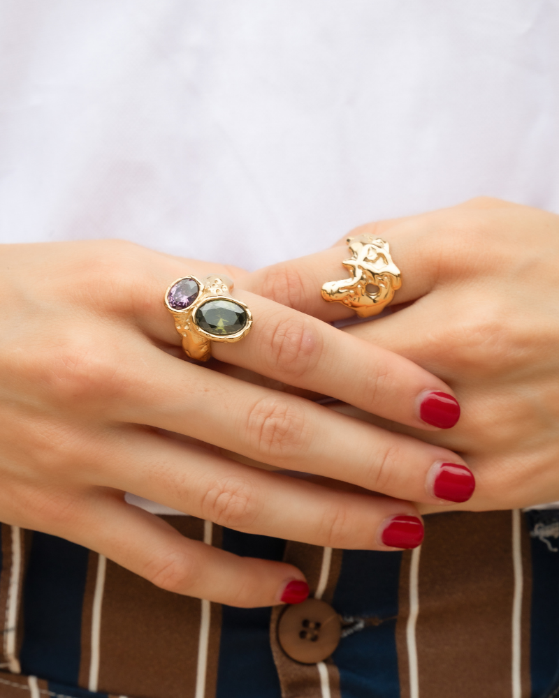 Anillo Matilda Acero Irregular