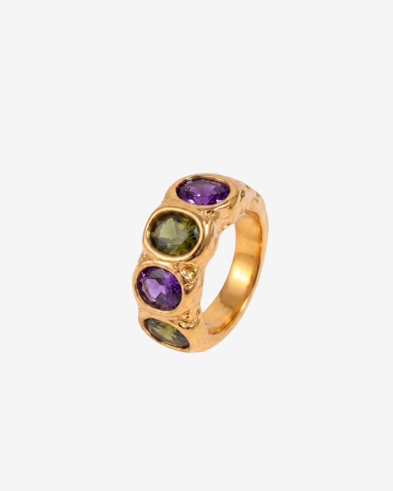 Jimena Hammered Steel Ring