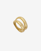 Anillo dos franjas Simple Acero