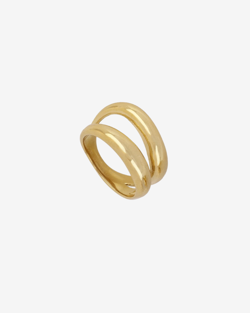 Anillo dos franjas Simple Acero