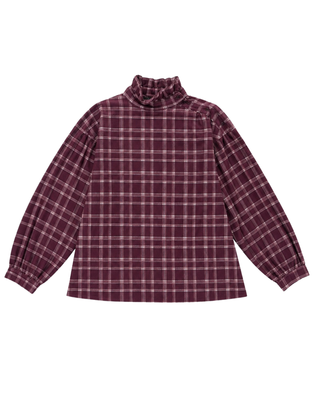 Blusa Cuadros Granate