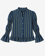 Toscana Shirt – Navy and Green Striped