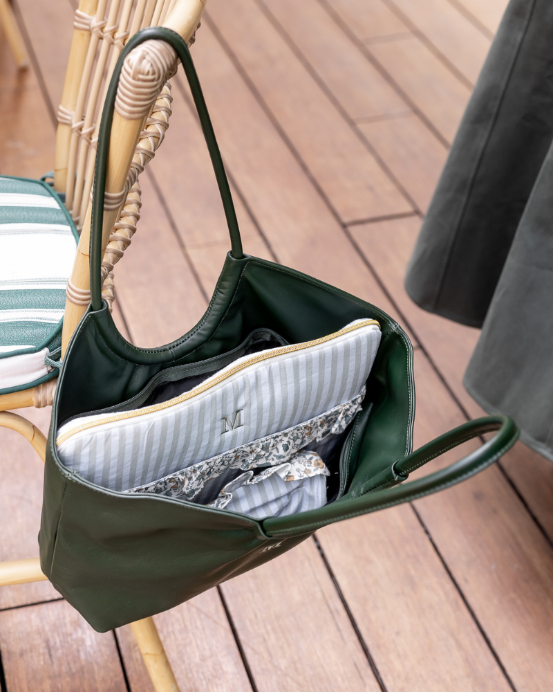 Beatriz Dark Green Leather Bag – Personalized