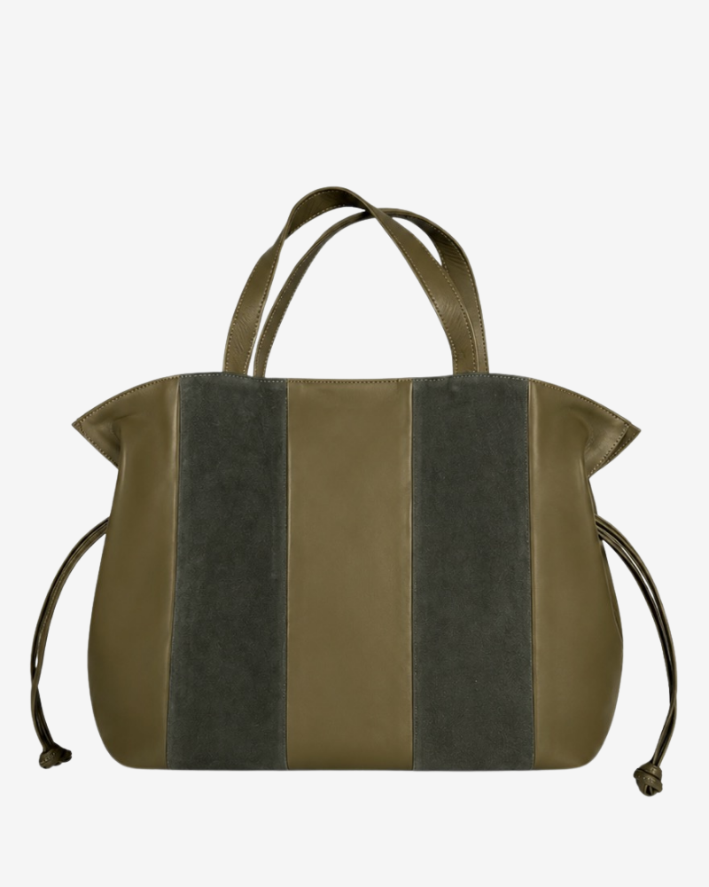 Big Martina Suede Green Stripes Bag